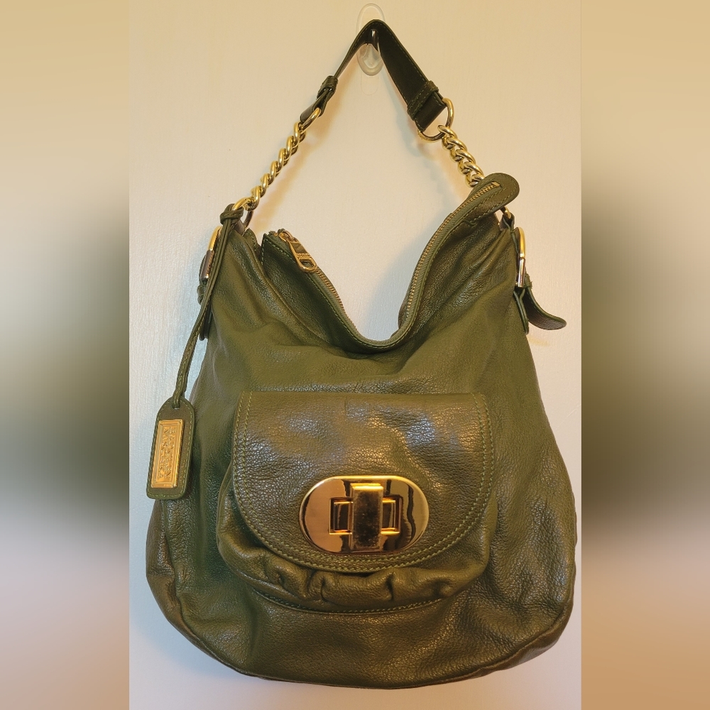 Badgley Mischka Green Leather Bag